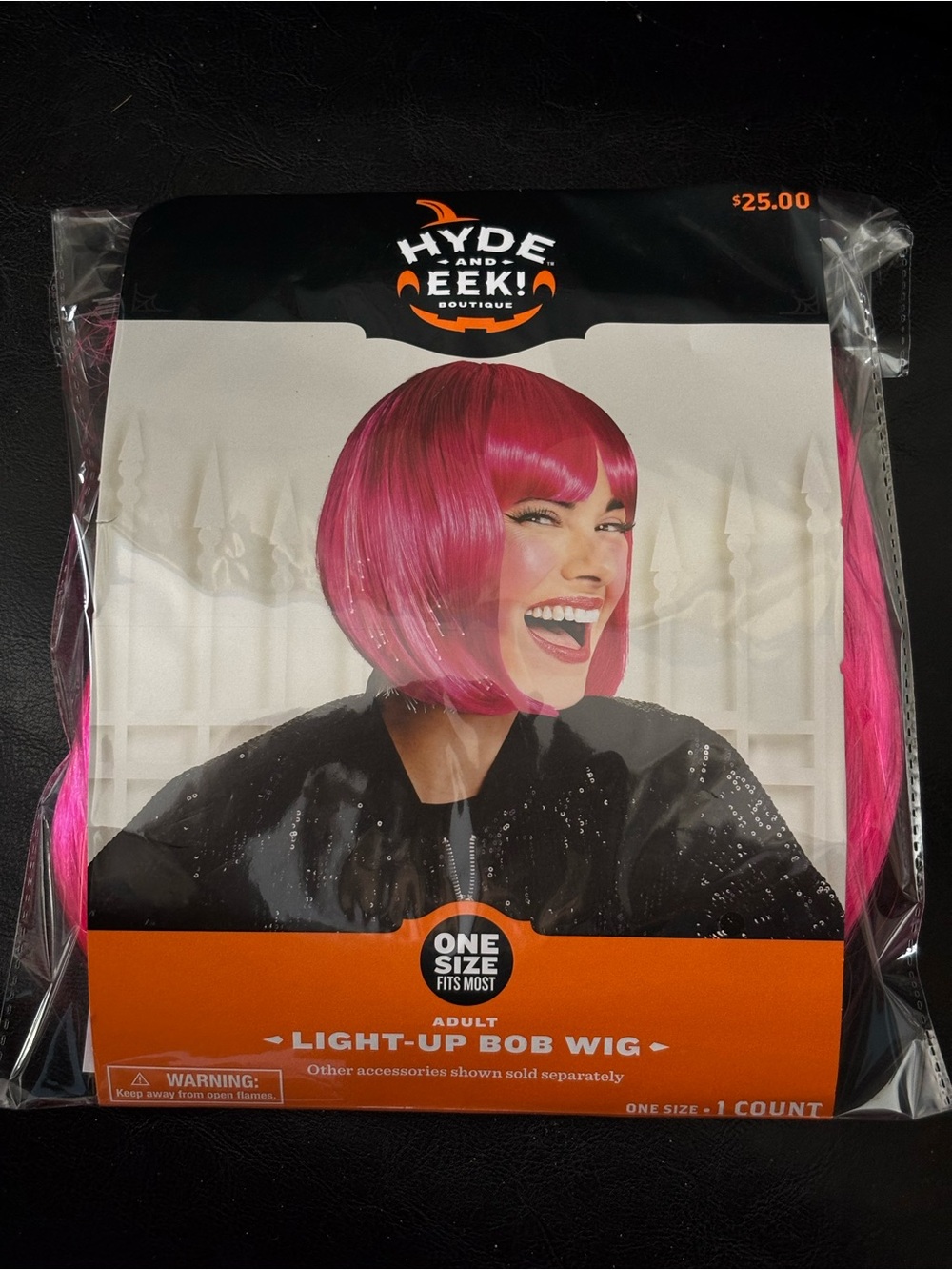 NEW Light Up Bob Wig Adult One Size Hyde and Eek! Boutique Shimmer Bright Pink